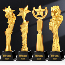 Resin metal trophy customization Creative excellent enterprise award customization Sales insurance honorary champion trophy lettering