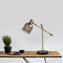Post-modern creative personality iron study desktop lampNordic Light luxury office desk bedroom bed lamp