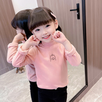 Girl plush blouse in autumn and winter with a velvet T-shirt in winter girl baby high-tip T-shirt children winter dress