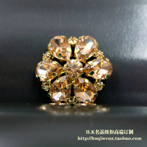 New luxury champagne Czech shiny rhinestone zircon mink coat sweater shirt button button 25mm