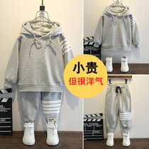  Childrens clothing childrens suit spring 2021 new spring and autumn boys handsome sportswear baby sweater two-piece tide