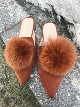 Special BORAKOO Korea Dongdaemun autumn new Bolala self-retention recommended camel fox hair sneakers drag