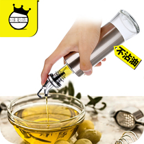 Kitchen glass seasoning bottle Sauce vinegar wine olive oil pot Stainless steel with controllable cover Dustproof and sanitary
