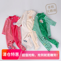 Baby climbing for 0-3-6-9 months Svelvet Harvest men and women Baby spring and autumn Newborn Long Sleeve One-piece Suit