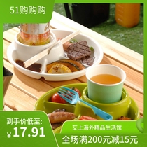 Japanese inomata Subdivision Dinner Plate Students Cafeteria Buffet Quick Dinner Plate Children Dinner Plate Plastic Round Microwaves