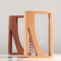 Creative Trophies Custom Solid Wood Set to do company Authorized Awards Annual Meeting Prizes Children Competitions Crystal Medal Making