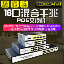 (4KV lightning protection Gigabit cascade)Fire Wing 16-port 8-port POE power supply switch Gigabit convergence 48V Dahua TP Hikari surveillance camera POE-free separator