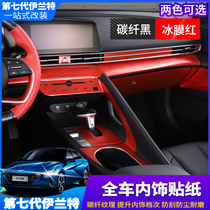 21 seventh-generation Irand interior Interior Sticker Drainage panel retrofit interior carbon fiber anti-kick mid-control navigation bit frame