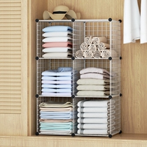 Floor iron storage rack clothing storage rack clothing storage artifact household space saving bedroom cabinet cabinet storage layered storage rack