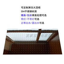 304 stainless steel custom swimming pool bath sunscreen top spray shower head rectangular top LED with light shower head