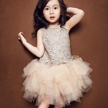 next sara girl dress 2021 summer new Korean childrens show dress puffy dress Princess dress