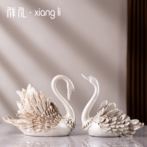 Swan ornaments home decoration room creative wine cabinet TV cabinet living room porch layout decoration crafts