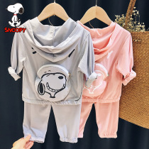 Innube Snoopy children sunscreen suit Summer baby foreign air ultra-thin mosquito-proof pants Boys Two sets