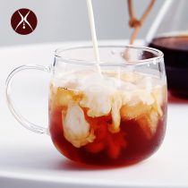 Far shore hanging ear coffee cup glass single layer heat-resistant creative simple office tea cup High Borosilicate hanging ear cup