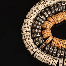 Natural Tibetan Yak Bone Cross Scripte 6 words Real Words Sepal septico 108 Buddha Everest Star Moon Bodhi DIY