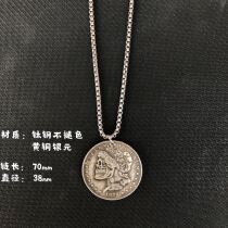 1987 Skull Goddess Coin Necklace Pendant European and American Old Silver Dollar