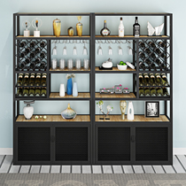 American retro industrial style wrought iron wine display restaurant bar bar entryway wine cabinet custom floor to ceiling wall