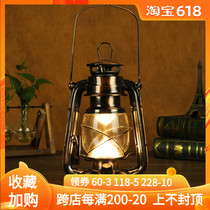 LED Retro Coal Oil Lamp Charging Old-fashioned Horse Light Camping Tent Light Multifunction Emergency Light Shooting Props Pendulum