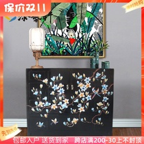 New Chinese antique furniture hand-painted solid wood sideboard storage shoe cabinet classical TV cabinet porch cabinet antique cabinet