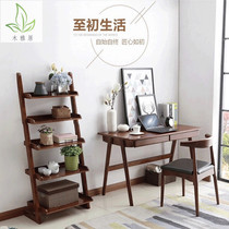 American solid wood desk simple learning table bedroom home writing desk log small apartment computer learning table