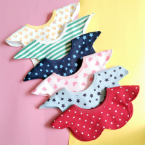 360 degree rotating baby mouth pocket bib Waterproof baby bibb Snap-snap octagonal rice pocket Baby mouth towel