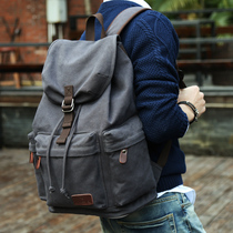 Large Capacity Tooling Canvas Double Shoulder Bag Men Trend Leisure Travel Backpack Female High School College Student Bag Men Bag