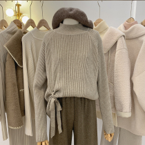 Lolora half high neck thick sweater women autumn 2021 new long sleeve loose knot knitted top lazy style