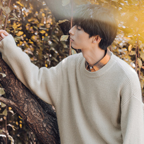 2021 autumn and winter New round neck pullover sweater mens solid color wild top sweater sweater sweater long sleeve base shirt