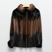 2021 Winter Henning new water minke leather big coat girl short fur leather grass whole mink leather coat section dyeing standout mothers section