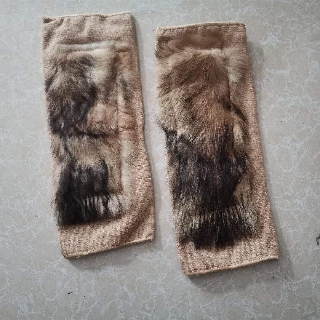 Winter non-wool knee pad fur integrated cold protection and warmth old cold leg knee joint plus fluff thick old man and woman