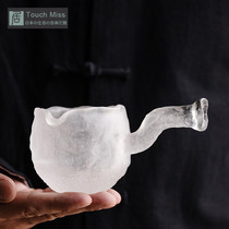 Touch Miss hand-made frozen glass side Gongdao Cup household kung fu tea set Ink Rhyme Zen tea separation device