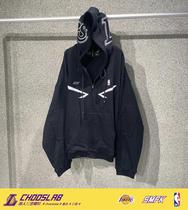 NBA cooperation SMFK (official direct mail)graphite black Lakers memorial hoodie mens and womens sports sweaters