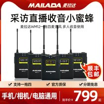 One drag four one drag three wireless bee microphone collar clip microphone mobile phone conference computer live sound card interview radio SLR camera professional set Melada WM12