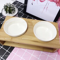 Super Hupp Bamboo Series Double Bowl Bamboo Double Bowl Dog Cat Food Pot Food Basin mouth bowl