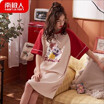 Antarctic Nightdress Women Summer Cotton Short Sleeve Size 2021 New Pajamas Women Spring Summer Thin Dress