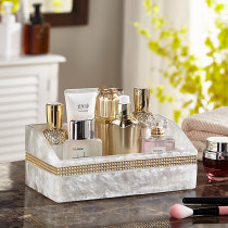 Simple modern bead with resin ink White single frame storage rack personality living room bathroom household goods desktop storage box