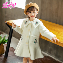 Girls skirt fashion woolen coat autumn and winter new small fragrant style jacket