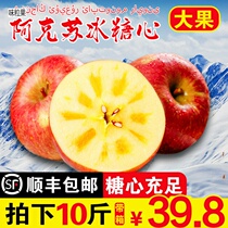 (Shunfeng) Xinjiang Aksu Ice Sugar Heart Apple 5 10 catty for season fresh fruit whole box of red Fuji Ugly apples
