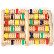 Wooden foot massager Foot roller Foot massager Wooden rubbing caster Foot massage color six rows