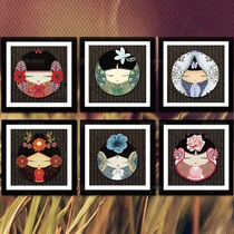 Small piece cross embroidered 2022 new line embroidered living room bedroom doll red building dream slightly simple yourself embroidered