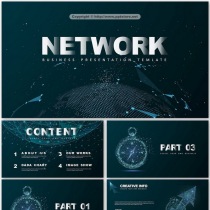 (Dot line technology) creative graphics visualization modern technology data simple universal PPT template steady