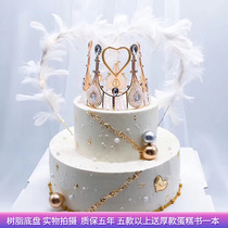 2020 new simulation cake model creative Net red double feather queen crown plastic birthday cake samples