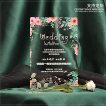 Simple Mori pink flower creative outdoor lawn wedding high-end custom invitation transparent acrylic invitation