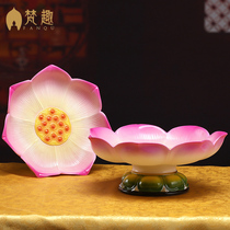 Fan Fun Buddhist supplies Dehua ceramics Lotus offering plate Before the Buddha offering fruit plate Tribute plate Tribute plate Buddha ornaments