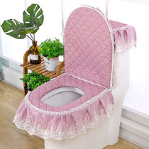 Toilet cushion cushion Three sets for home sitting and toilet cover Toilet Cover Hood Nordic Lace Toilet