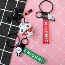 Sichuan tourism souvenir creative cute panda bag pendant Mobile phone pendant Wrist band spray paint keychain