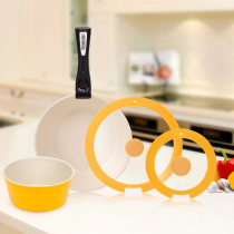 Japan iris Ceramic non-stick pan Flat-bottom wok Tamako yaki soup pot Handle separation set color