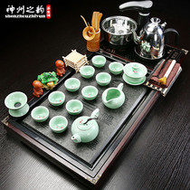 Fully automatic purple sand tea set tea table Tea Sea simple home kung fu tea ceremony solid wood tea tray four-in-one complete set