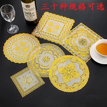 PVC hot stamping coaster cylinder gasket household bowl mat vase cushion heat insulation mat fabric Western dining mat European style placemat