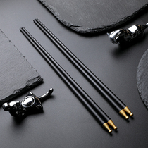 Chuangjian Liujin years chopsticks Stainless steel non-steel household alloy Kuaizi temperature-resistant non-bone china non-slip 10 pairs of sets